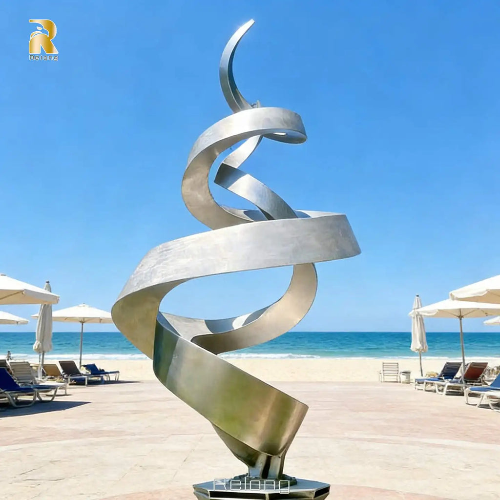 RELONG Modern Design Stainless Steel Abstract Sculpture for Outdoor Resort Decoration